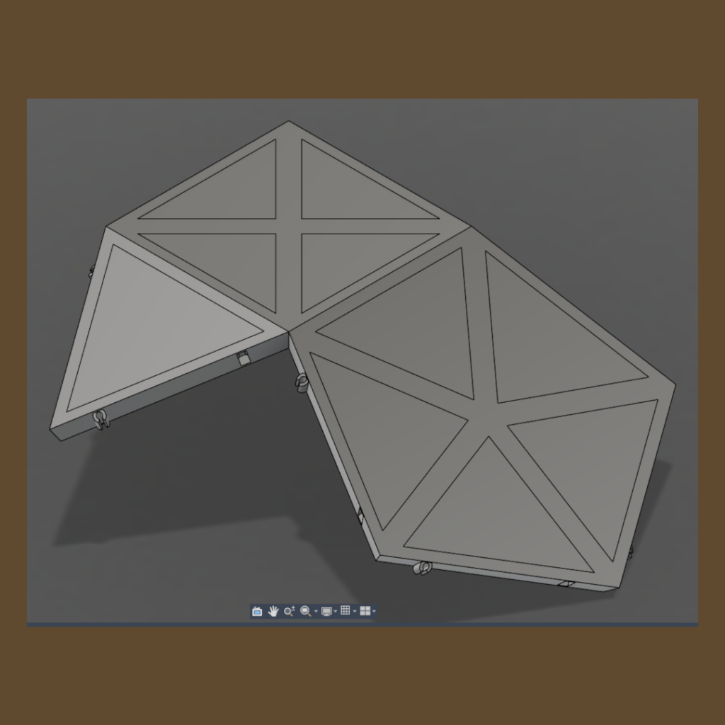 Models used for the hanging lamp shaped like a Rhombicosidodecahedron used for lighting.