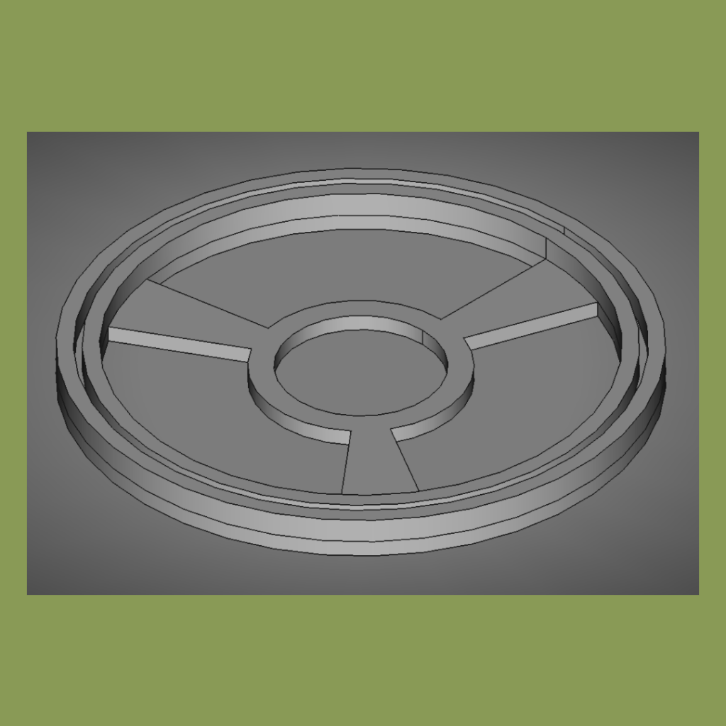 The model for the lower ring of a Voronoi diagram based shade of a wall lamp used for lighting.