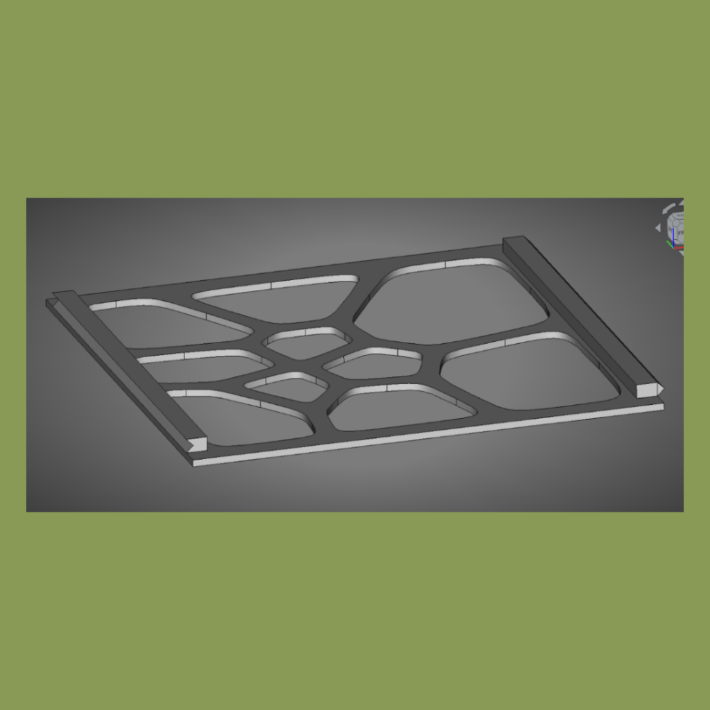 The model for the shade panel of a Voronoi diagram based shade of a wall lamp used for lighting.