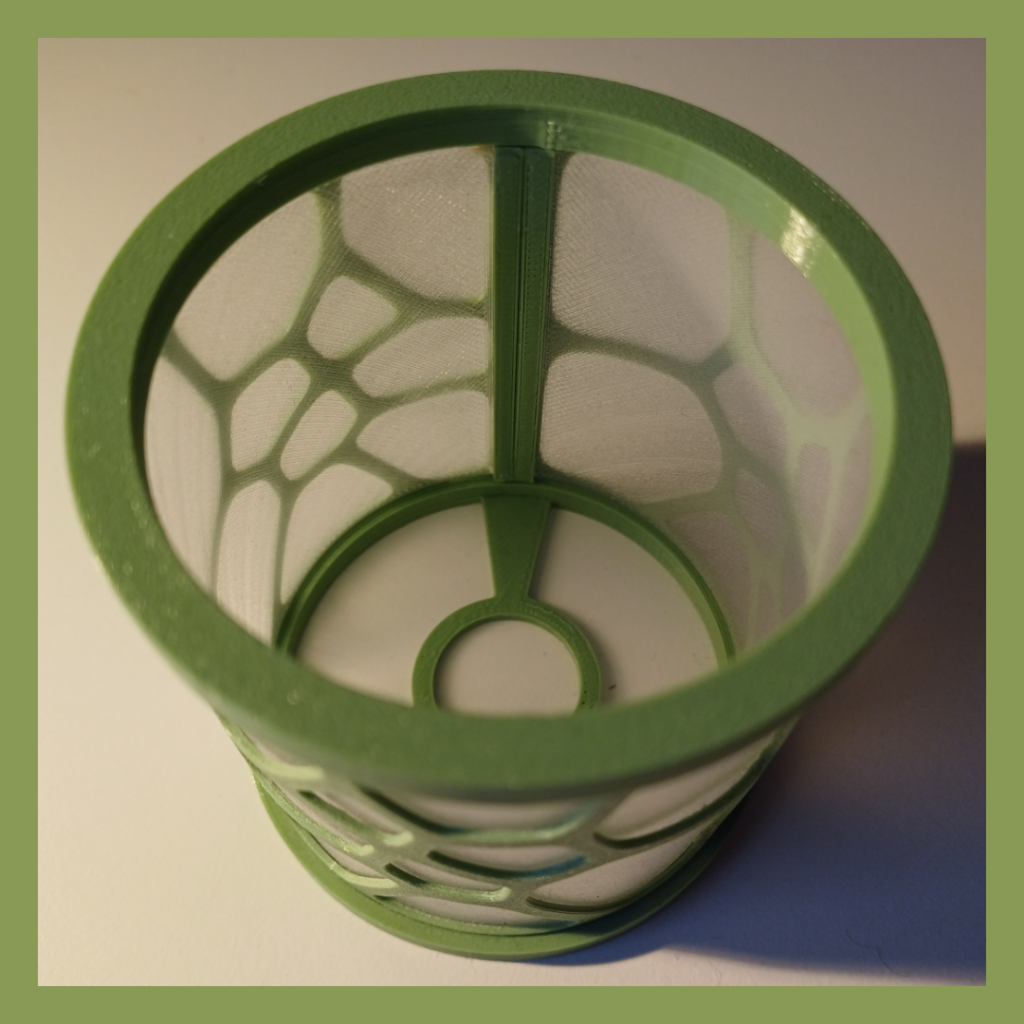 Top view of a Voronoi diagram based shade of a wall lamp used for lighting.