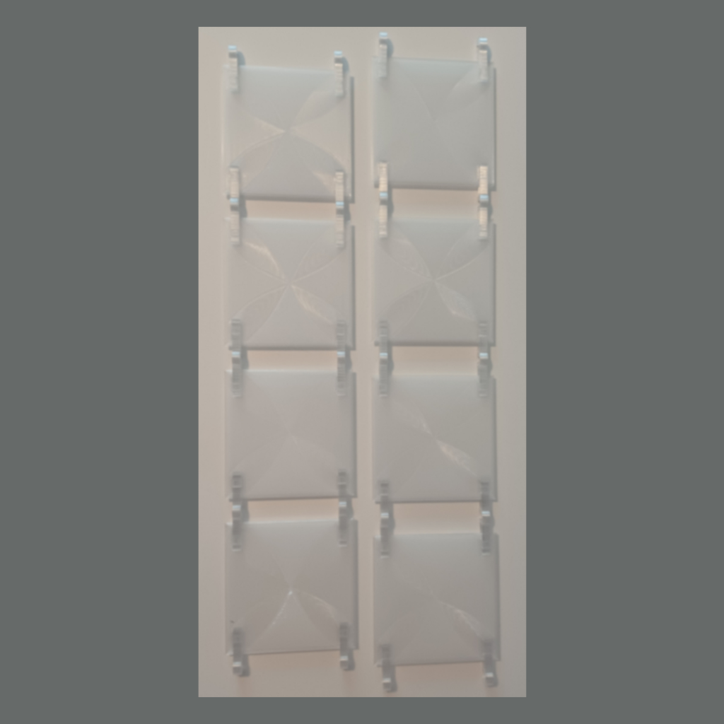 Minimum and maximum length of a flexible mesh panel inlay used for enhanced privacy.